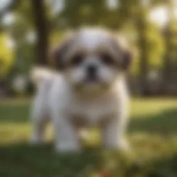 Shih Tzu puppy playing in a park
