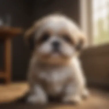 Obedience Training Success Shih Tzu puppy sitting obediently