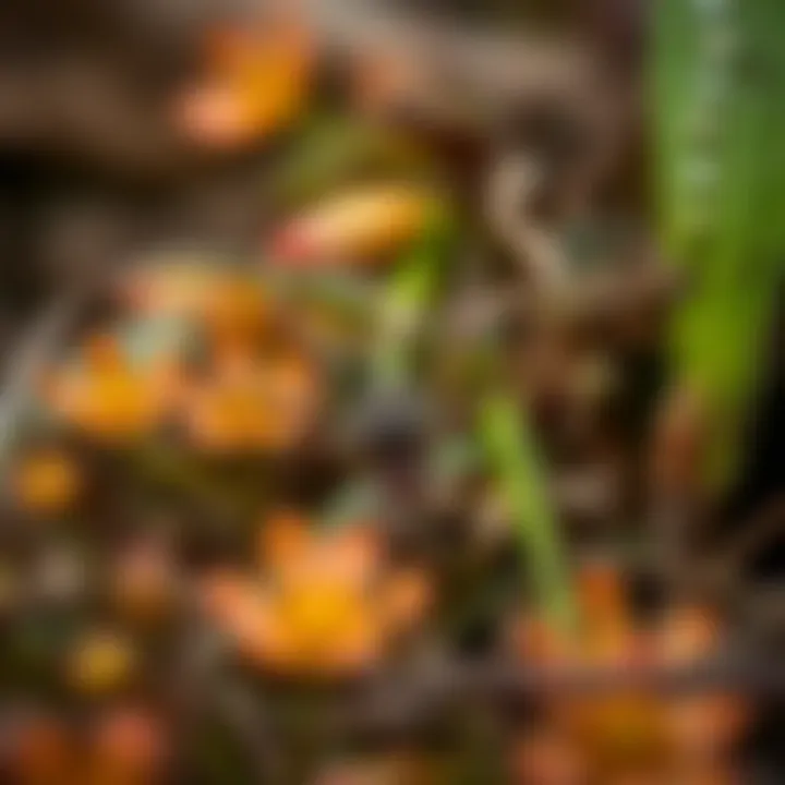 Spider Habitat in California's Ecosystem A spider in its natural habitat among California flora, illustrating its ecosystem.