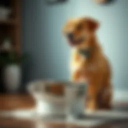 Elegant dog food plate stand with adjustable height