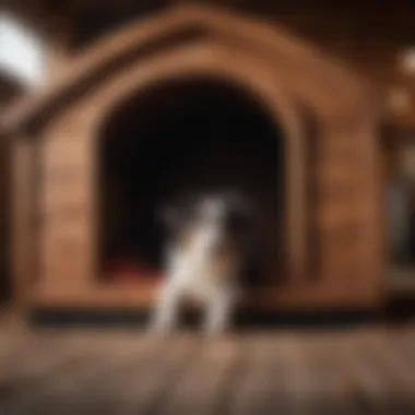 Comfort and Wellbeing for Pets Happy dog lounging comfortably in a cozy wood-topped kennel