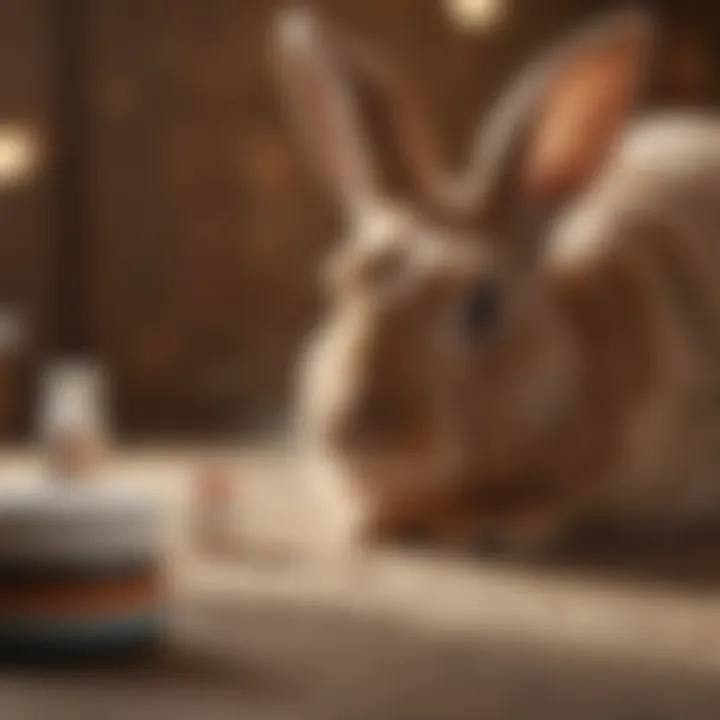 Bunny receiving flea medication