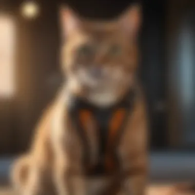 Training Tips for Cat Harness Usage A cat owner training their pet to wear a harness