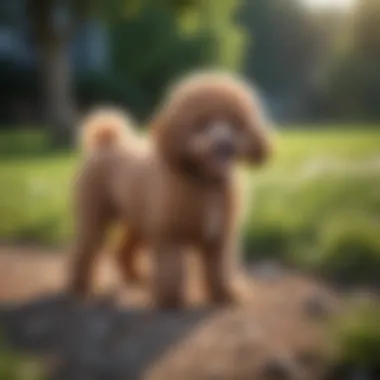 Health and Play for Toy Poodles Healthy toy poodle puppy enjoying outdoor play