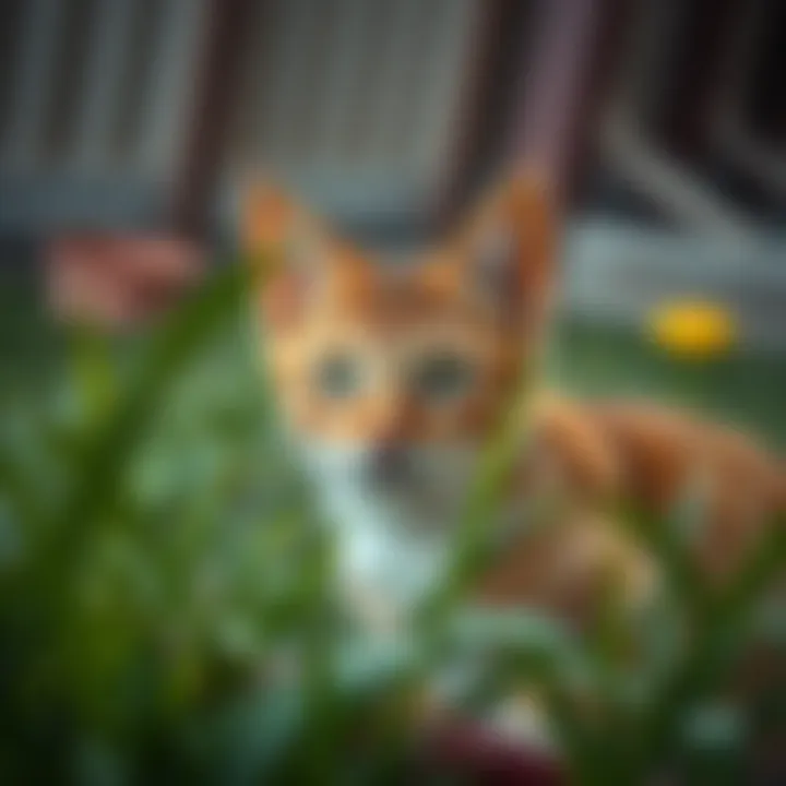 Nurturing stray cat in a safe environment