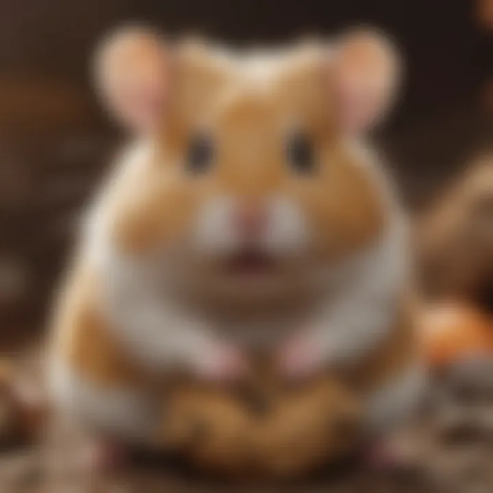A close-up of a hamster interacting playfully with its owner.