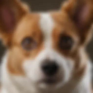 Close-up of Corgi Jack Russell mix with expressive eyes