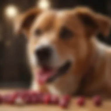 Dog Enjoying Cranberry Treats