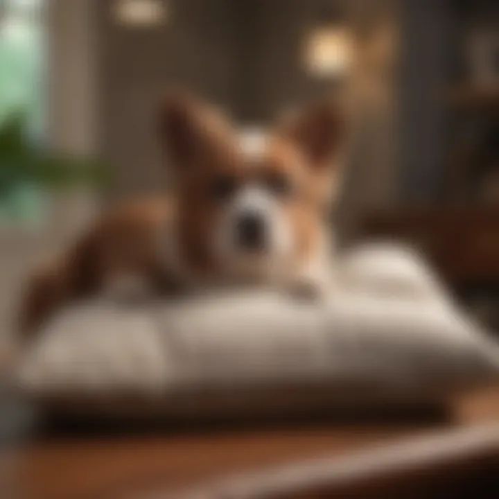 A cozy dog pillow in a stylish home setting
