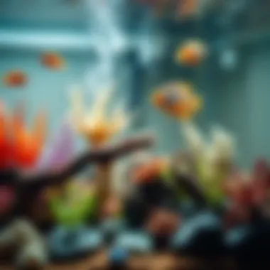 Stylish Aquarium Setup Elegant and stylish aquarium setup with decorative elements