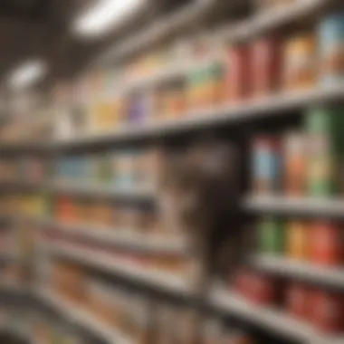 Exploring Dairy-Free Cat Food Choices A variety of dairy-free cat food options displayed neatly on a shelf.