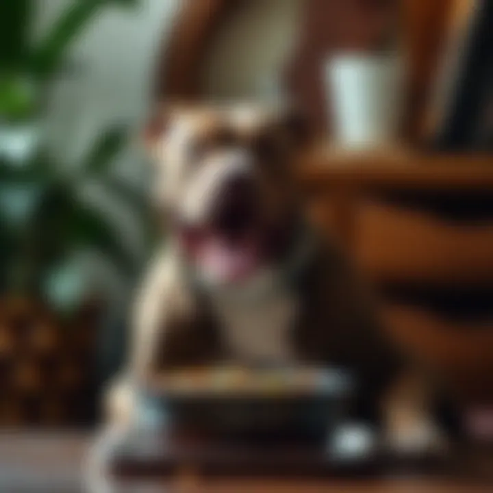 Contented Pitbull Post Meal A happy Pitbull after a meal of Diamond Naturals