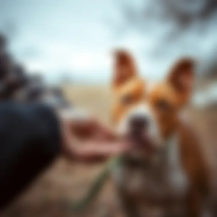 Bonding Time: Feeding with Love Owner feeding a Pitbull Diamond Naturals dog food