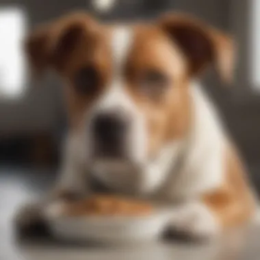A healthy dog enjoying a bowl of Royal Canin Renal food