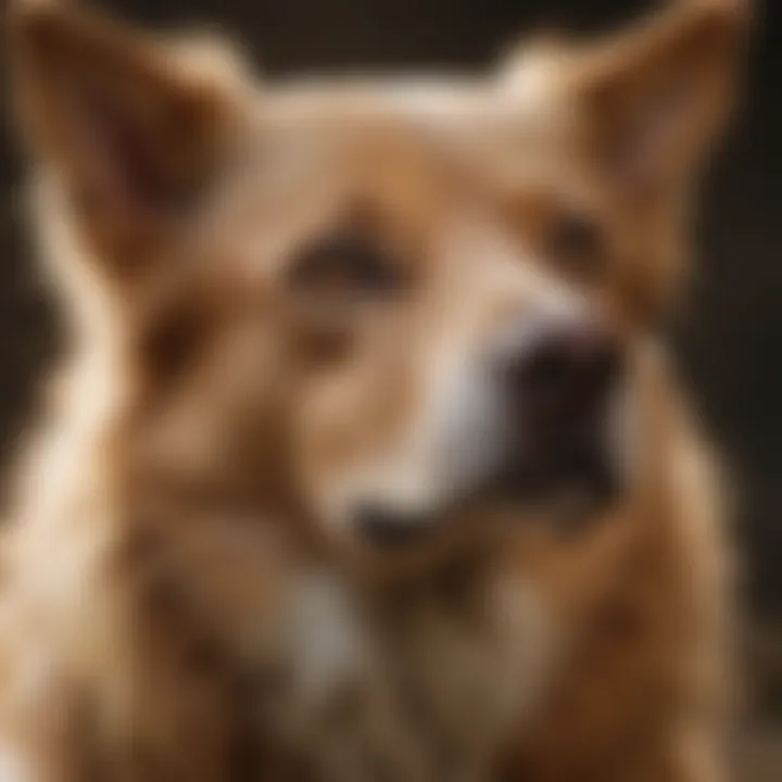 A close-up of a dog's dry and sensitive skin highlighting the need for specialized care.