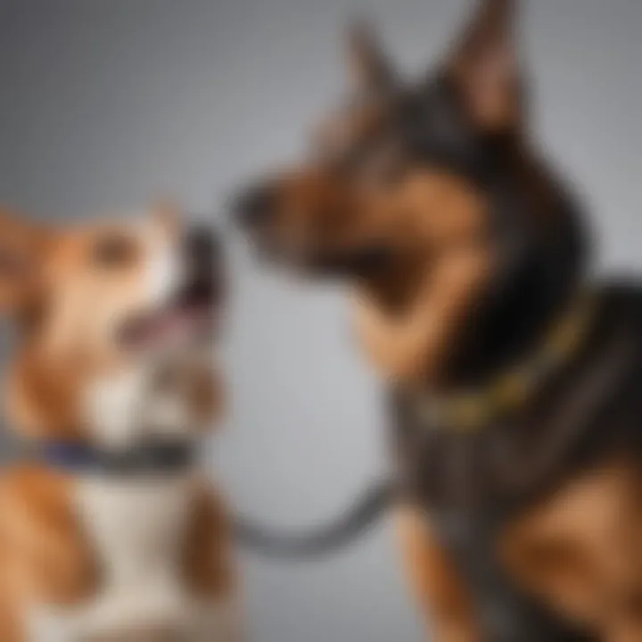 A dog trainer working with a canine using a training collar