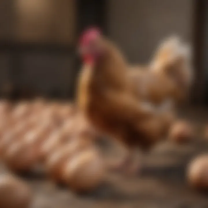 Healthy chickens demonstrating good flock management practices