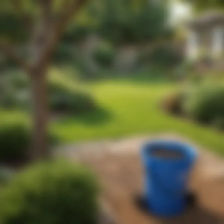 Garden area before and after using the Swivel Bin and Rake