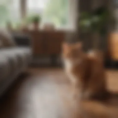 Preventive Measures for Cat Hair in Living Spaces Preventive strategies displayed in a cozy living space.