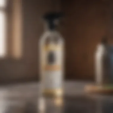 Homemade cleaning solution in a spray bottle