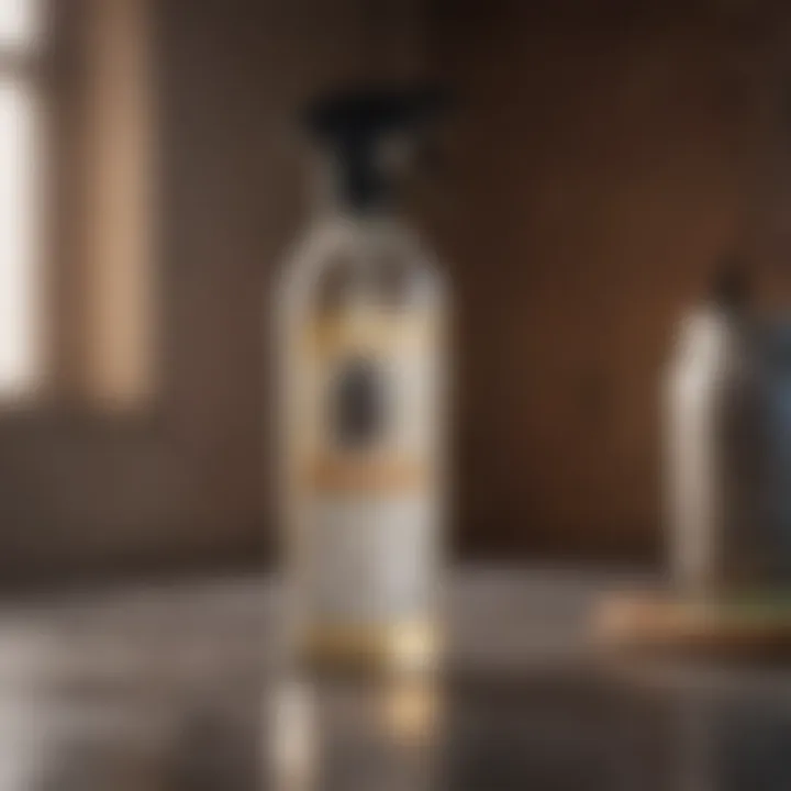 Homemade cleaning solution in a spray bottle