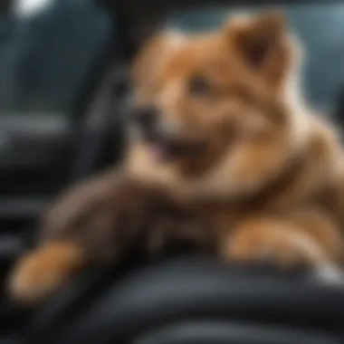 Using a Rubber Glove to Gather Dog Fur A rubber glove attracting dog fur from a car seat