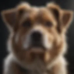 Close-up of a dog exhibiting dandruff