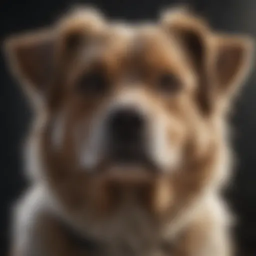 Close-up of a dog exhibiting dandruff