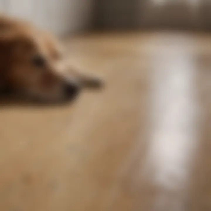 Close-up of a clean floor after removing dog urine odor