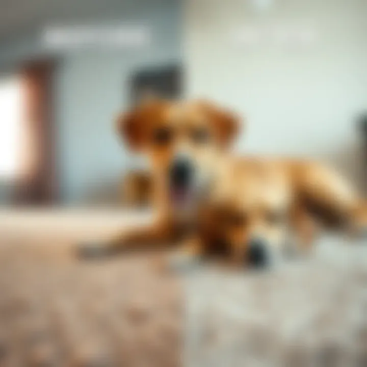 Before and after carpet cleaning