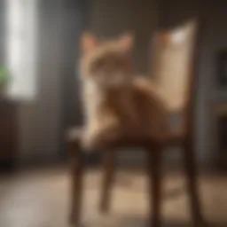 Cat scratching a chair with its claws