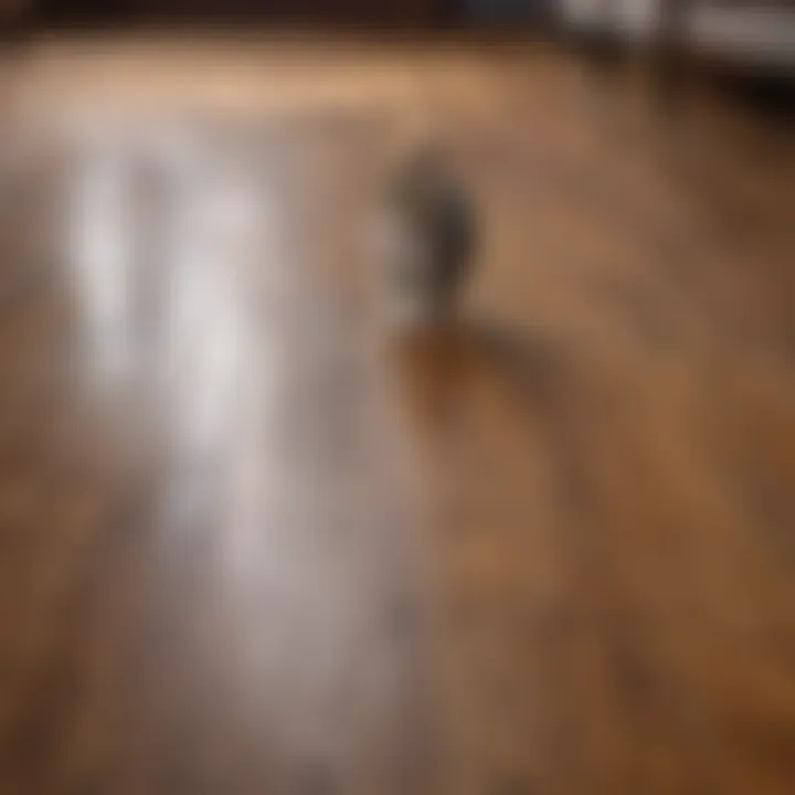 Clean wooden floor after cat urine removal