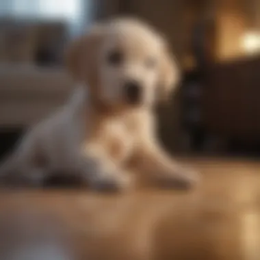 Calm Lab Puppy at Home Calm lab puppy in a peaceful home environment