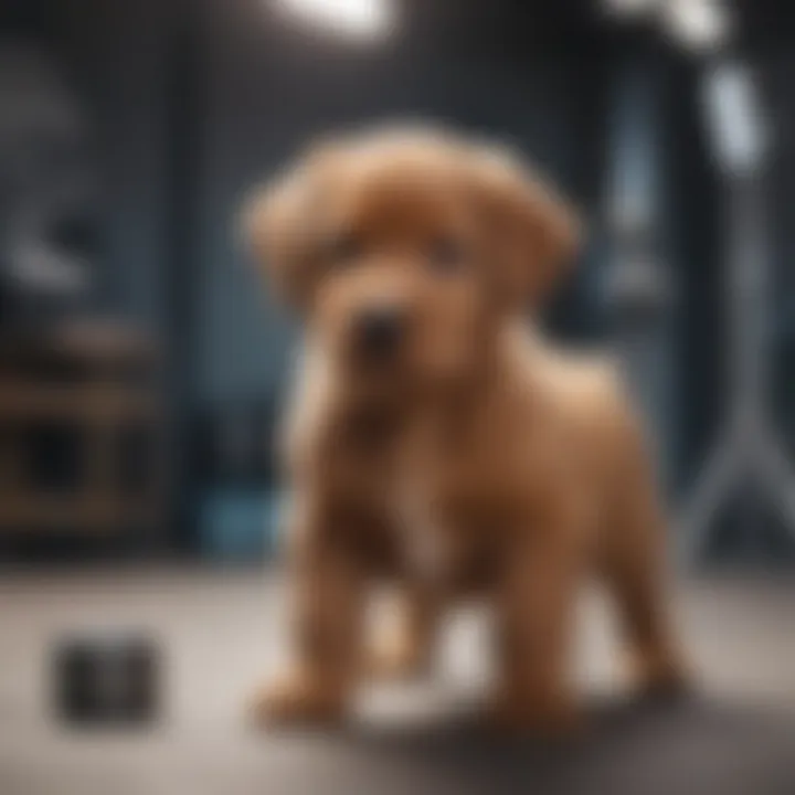 A training session focused on controlling barking in a lab puppy