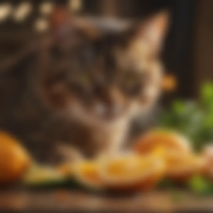 Natural deterrents like citrus peels and herbs to repel cats.