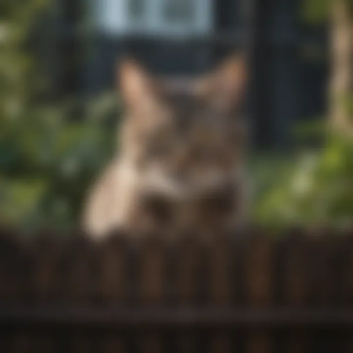 A fence with spikes and ornamental plants designed to keep cats out