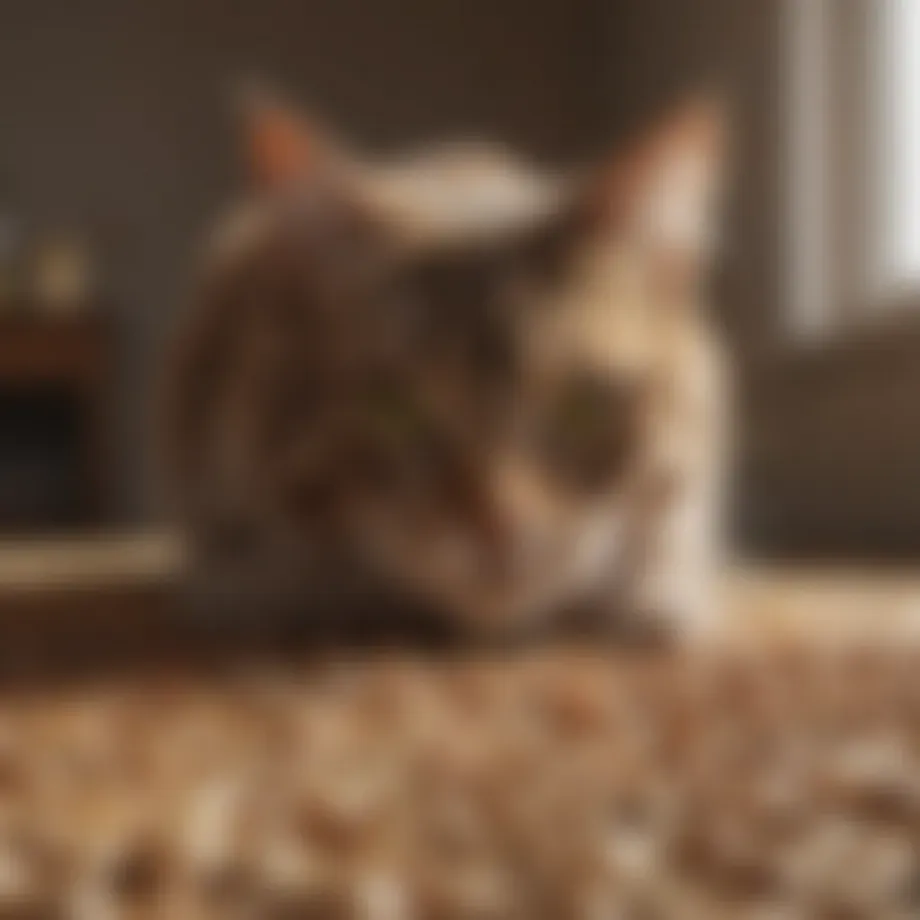 Various types of cat litter materials