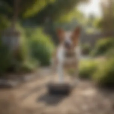 Designating Appropriate Relief Areas in Your Yard A well-maintained backyard with designated areas for dogs to relieve themselves.