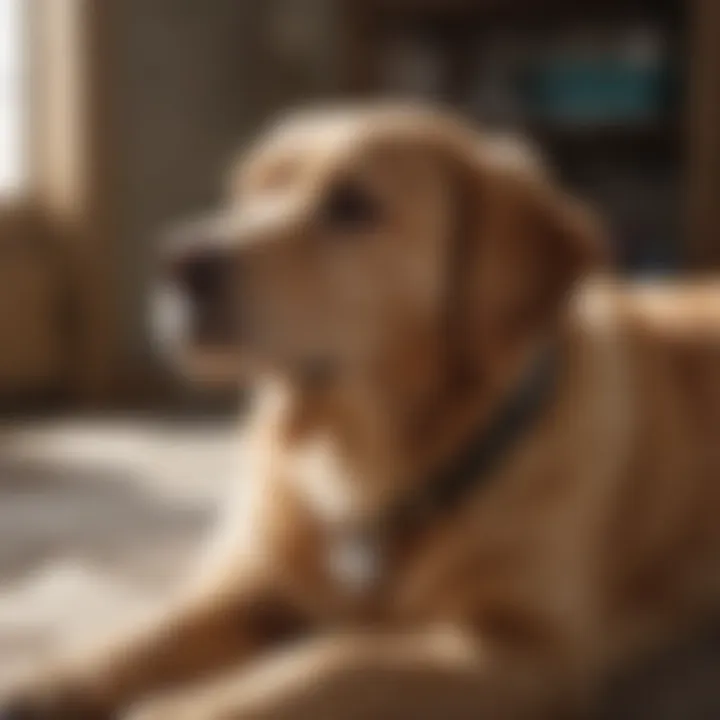 Pet owner treating clothing with a specialized stain remover