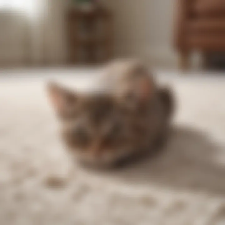 Baking soda sprinkled on carpet