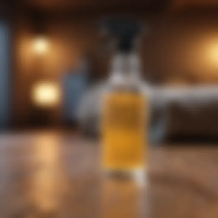 Homemade cleaning solution in a spray bottle