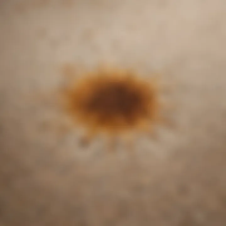 Close-up of a carpet with dog urine stains