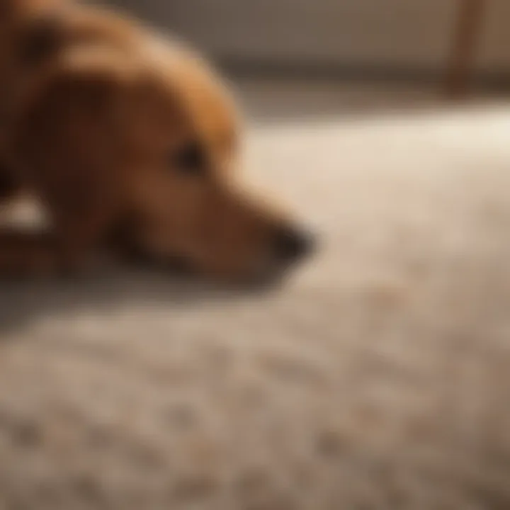 Application of stain treatment on the carpet