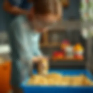 A pet owner efficiently cleaning a hamster cage