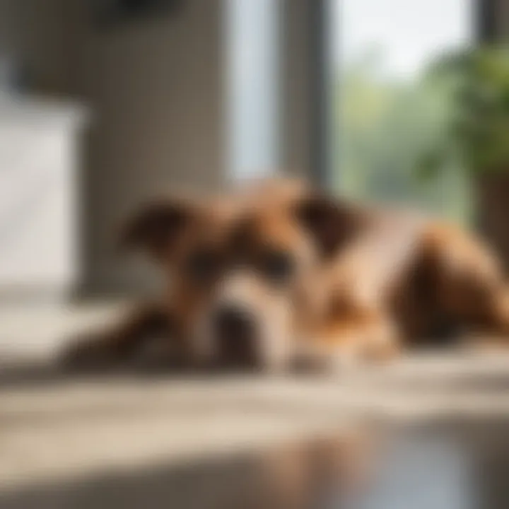 A dog resting comfortably in a scent-free environment