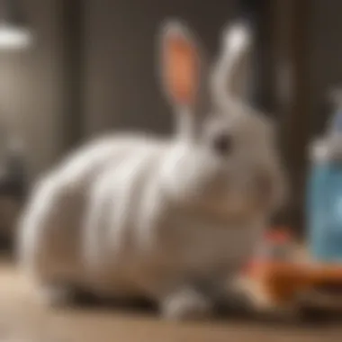 Routine Health Monitoring for Bunnies A pet bunny receiving a gentle health check-up