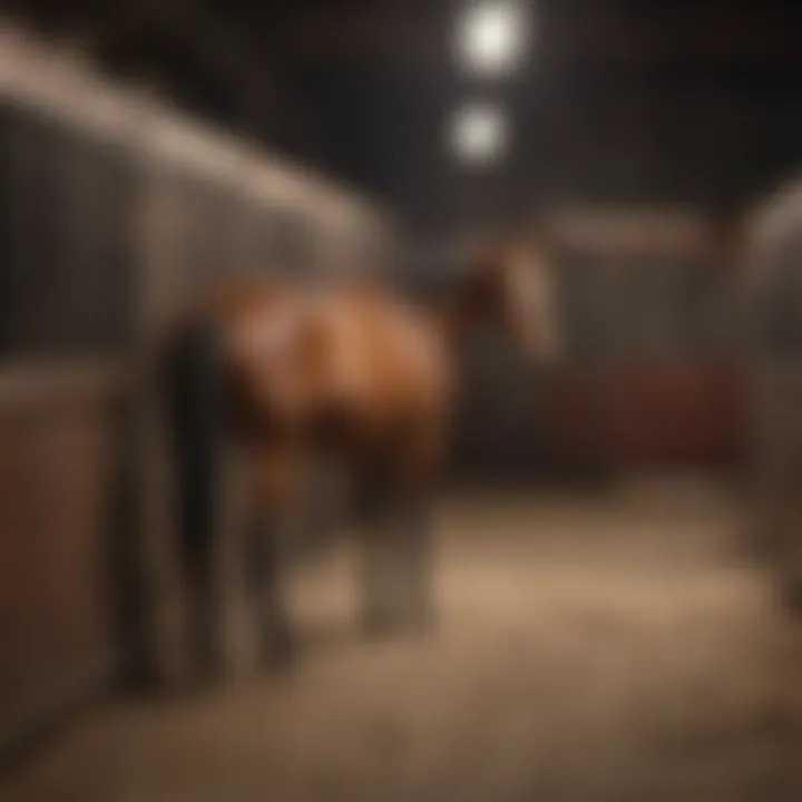 An organized lean horse stall highlighting maintenance tips