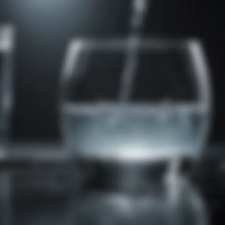 Close-up of a water sample being tested in a laboratory setting