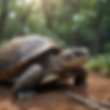 Understanding Turtle Behavior A turtle engaging in natural behaviors in its habitat