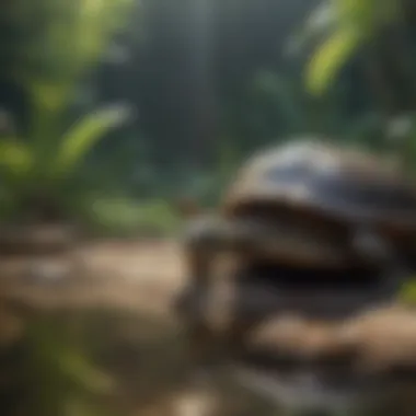 Ideal Turtle Habitat Setup A well-designed turtle habitat with water and land areas